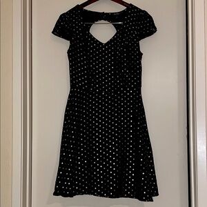 BeBop Black Dress with Gold Polka Dots